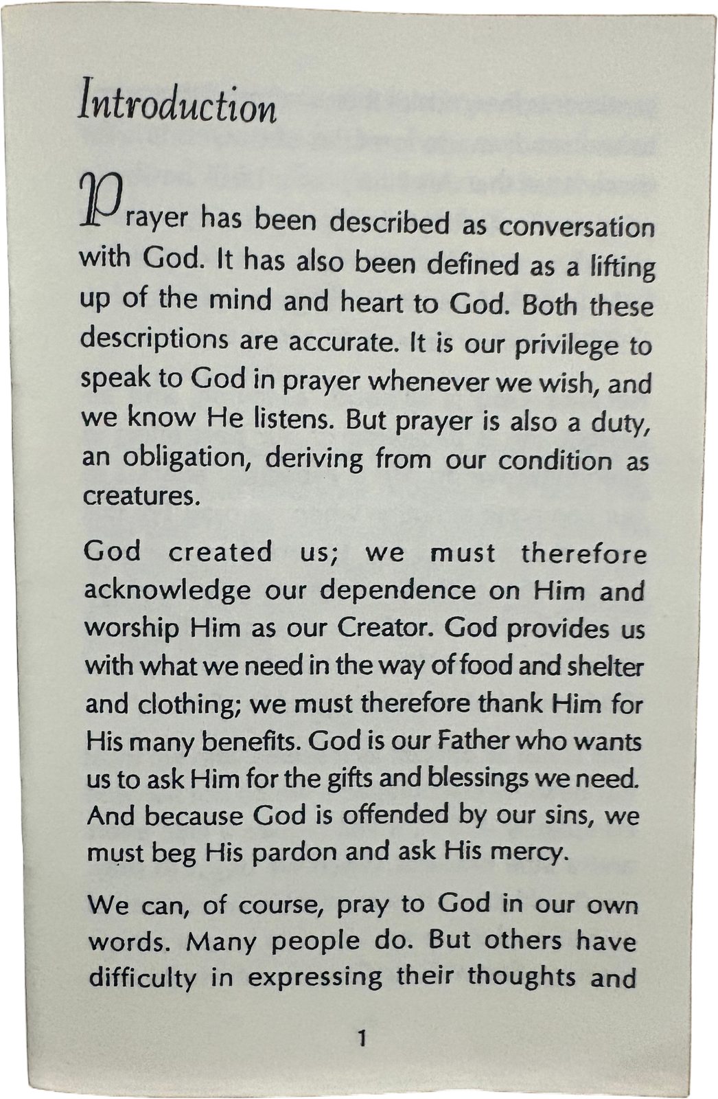 Page 1 of Everybody’s Prayer Book, headed Introduction.