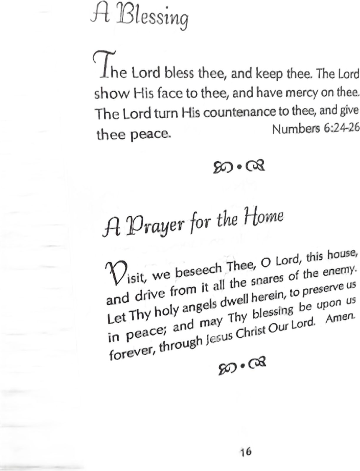 Page 16 of Everybody’s Prayer Book, headed A Blessing and A Prayer for the Home.